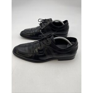 New Kenneth Cole Reaction Cashian Apron Black Derby Leather Mens Shoes Size 10